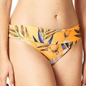 La Blanca Belle Fiore Shirred-Band Bikini Swimsuit Bottom, Marigold